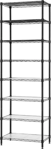 Miniatura 8 de Finnhomy Estantería de alambre de 8 niveles Estantería de alambre de acero ajustable Estante de almacenamiento de 8 estantes de acero o dos