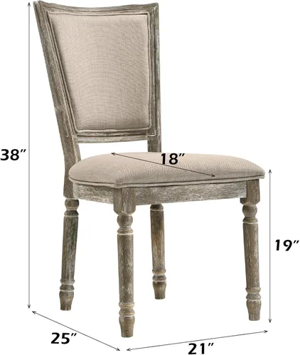Miniatura 2 de Acme Gabrian - Silla auxiliar de comedor tapizada en gris recuperado (juego de 2)