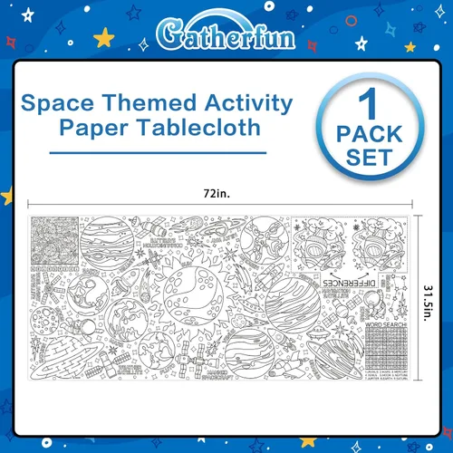 Miniatura 3 de Gatherfun Póster gigante para colorear para pared de aula, versátil póster de actividades para el espacio exterior de 31.5 x 72 pulgadas, cubierta