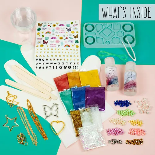 Miniatura 2 de STMT D.I.Y. Estudio de Joyería de Resina, Kit de Fabricación de Joyas de Resina Todo en Uno con Moldes, Divertido Kit de Bricolaje para Hacer tus