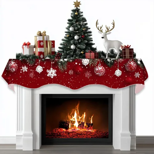 Miniatura 28 de BVBOX Bufanda Decorativa para Repisa de Chimenea Navideña, Cubierta Corredor para Repisa de Chimenea de Navidad e Invierno