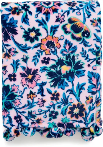 Miniatura 10 de Vera Bradley Manta de felpa de forro polar Botánico Paisley Rosa
