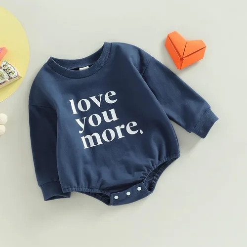 Miniatura 3 de Enterizo de manga larga con estampado de letras para bebés, niñas y niños