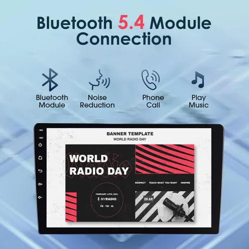 Miniatura 3 de Estéreo de auto doble DIN con CarPlay inalámbrico y Android Auto, radio de coche Android de 9 pulgadas con cámara de respaldo, Bluetooth 5.4