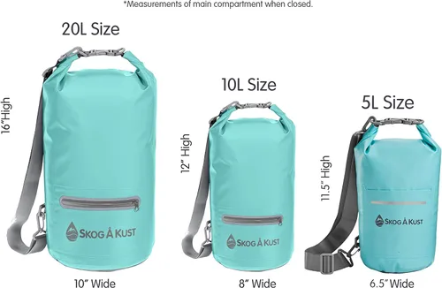 Miniatura 4 de Skog Å Kust DrySak - Bolsa impermeable con tapa enrollable para viajes y al aire libre - tamaños de 5, 10 y 20 litros Mint
