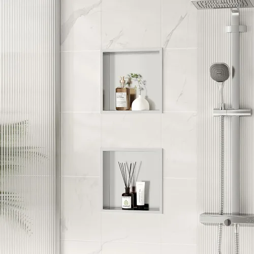Miniatura 2 de Neodrain Nicho de ducha empotrado, gabinete de almacenamiento de baño, tamaño interior de 12 x 12 pulgadas, inserto de nicho de pared de baño