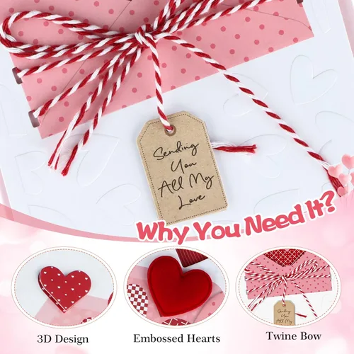 Miniatura 4 de FLYAB Tarjeta de San Valentín con sobre, corazones 3D, regalos para el día de San Valentín, cumpleaños, aniversario, tarjeta del día de la madre