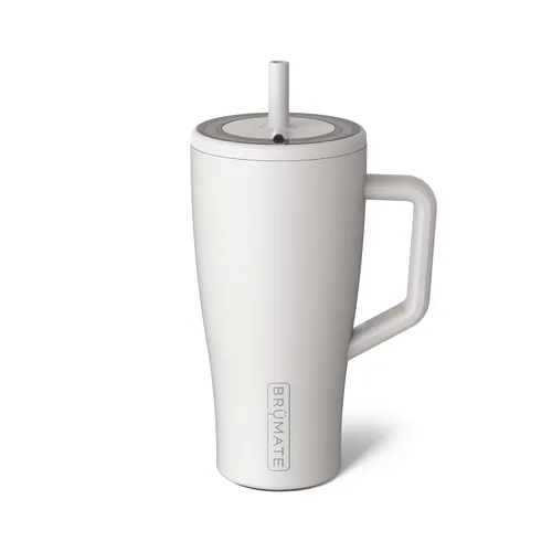 Miniatura 42 de BrüMate Era Vaso térmico con asa y pajilla, 40 onzas, 100% a prueba de fugas, con tapa, hecho de acero inoxidable, base apta para portavasos, moca