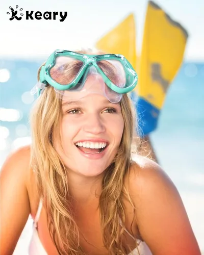 Miniatura 4 de Máscara de snorkel para natación Keary, máscara de buceo para adultos hombres mujeres jóvenes, gafas de natación antiniebla con vista clara de 180°
