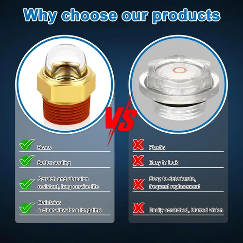 Miniatura 6 de Vista de aceite abovedada NPT de 1 '', vidrio de vista de nivel de aceite con visión clara, indicador de nivel de líquido para compresor de aire