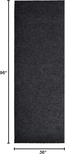 Miniatura 3 de iCustomRug Alfombra Corredor de Pasillo – 3x9 pies Negro, Interior/Exterior, Respaldo de Goma Antideslizante, Alfombra de Perfil Bajo para Todo