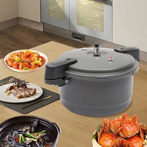 Miniatura 2 de Olla a presión de 9.5 cuartos de galón: olla versátil con válvula de resorte, ideal para estufas de gas, eléctricas y de inducción, cocción a