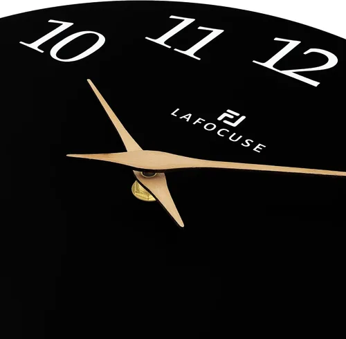 Miniatura 7 de Lafocuse Reloj de pared negro de madera de 12 pulgadas, funciona con pilas, silencioso, sin tictac, moderno reloj de pared simple para decoración