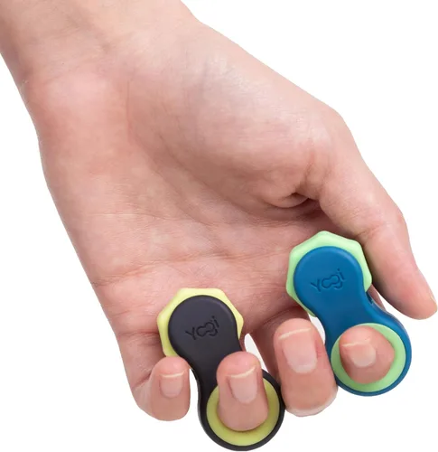 Yogi Fidget Toy para adultos y niños – Juguete sensorial para aliviar el estrés con 5 anillos de silicona para los dedos – Fidget silencioso de