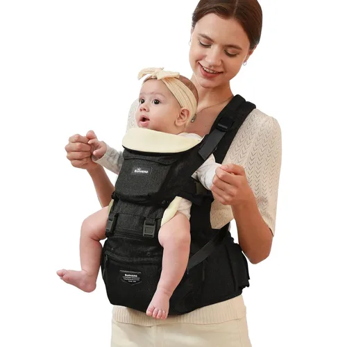 Miniatura 3 de SUNVENO Portabebés ergonómico 3 en 1 con asiento de cadera para recién nacidos y niños pequeños, soporta 20 libras y más, alivio de cintura