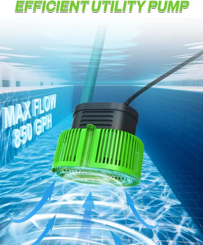 Miniatura 2 de Bomba para cubierta de piscina sobre el suelo - Bomba sumergible de sumidero de agua para piscina, bombas de extracción de agua, con manguera