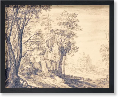 Miniatura 62 de Poster Master Impresión de pintura vintage de árbol de Navidad, póster retro de vacaciones, arte de invierno, diseño abstracto melancólico de pared