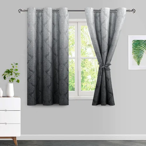 JIUZHEN Damask - Cortinas opacas degradadas para dormitorio, con aislamiento térmico, ahorro de energía y reducción de ruido, cortinas degradadas