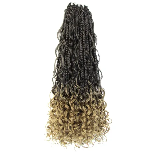 Miniatura 28 de Niseyo - Caja diosa con trenzas de pelo a crochet de 8 pulgadas, paquete de 8 unidades, trenzas de caja a crochet cortas, extremos rizados