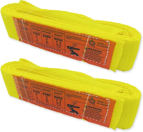 Miniatura 17 de Correa de 1 capa de 1" x 4 pies para elevación 2 paquetes Correas de amarre resistentes para aparejo, movimiento, remolque y elevación KODIAK STRAPS
