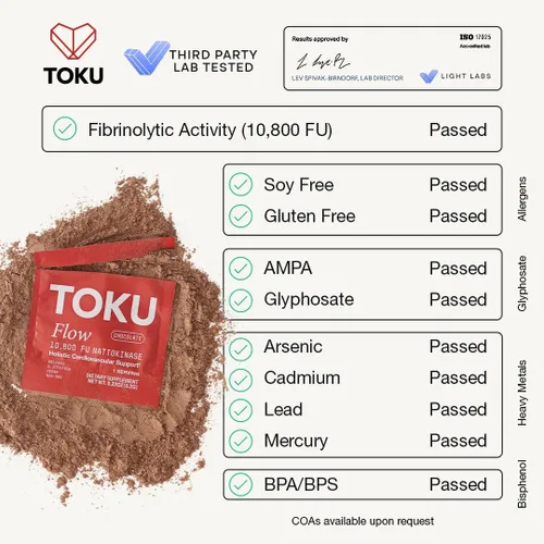 Miniatura 6 de Toku Nattokinase 10,800 FU Suplemento con Vitamina K2 MK7 y Beta Glucano de Avena, Polvo de Apoyo para la Circulación Diaria, Mezcla de Bebida a