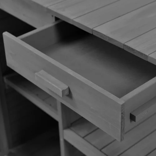 Miniatura 7 de Mesa Grande para Macetas de Exterior de 66" con 2 Cajones, Gabinete, Estantes Abiertos, Banco de Madera para Macetas para Jardín, Patio, Casa