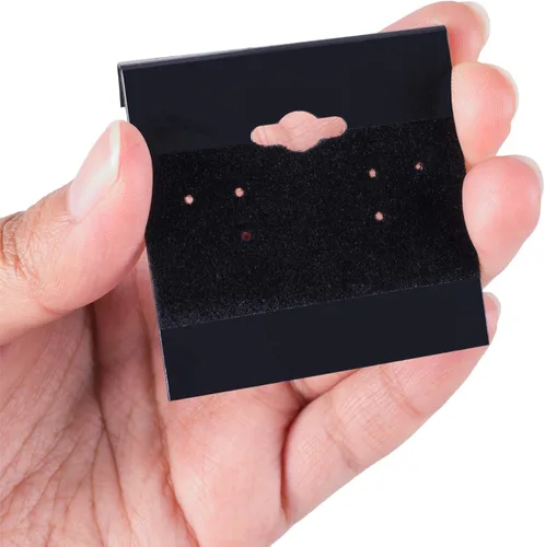 Miniatura 6 de Super Z Outlet Tarjetas de plástico de terciopelo negro para aretes, accesorios de joyería, 2 x 2 pulgadas (100 unidades)