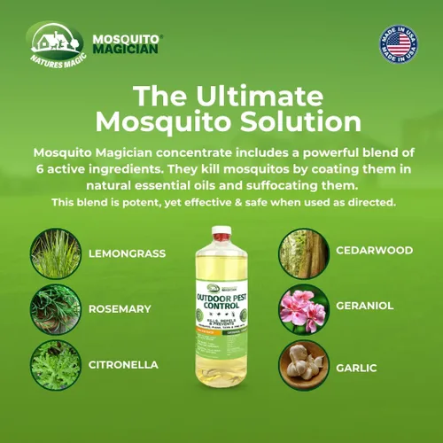Miniatura 3 de Mosquito Magician Concentrado Líquido, Mata Mosquitos, Pulgas y Hormigas de Fuego, Tratamiento en Aerosol para Patio, Seguro para Mascotas, Usar