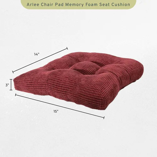 Miniatura 2 de Arlee Almohadillas antideslizantes para sillas, 2 unidades (paquete de 1), color rojo burdeos