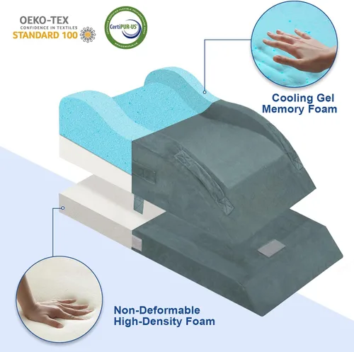 Miniatura 5 de KingPavonini Adjustable Leg Elevation Pillows for After Surgery, Ergonomic Curve Keeps Knee Straight, Memory Foam Leg Pillow Elevation for Blood