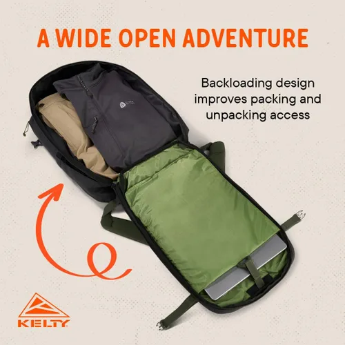 Miniatura 5 de Kelty Mochilas para viajeros Redwing, paquete de viaje para viajes de aventura Oliva quemada y negro