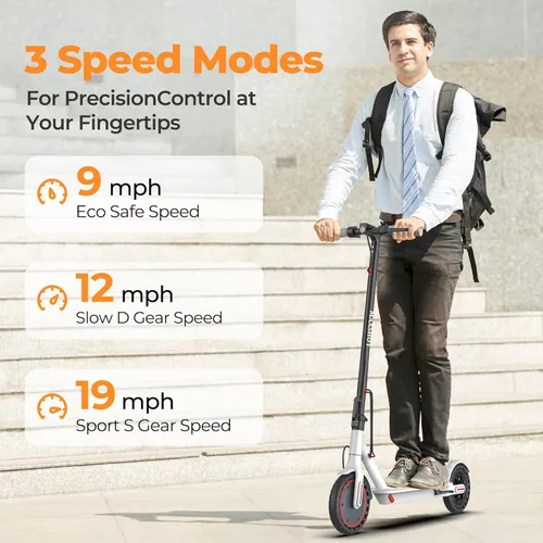 Miniatura 7 de MAXSHOT Scooter eléctrico para adultos, neumáticos de 8.5/10/14 pulgadas, 19/22 mph, motor de 350 W/500 W, rango de 21-28 millas, plegable con doble