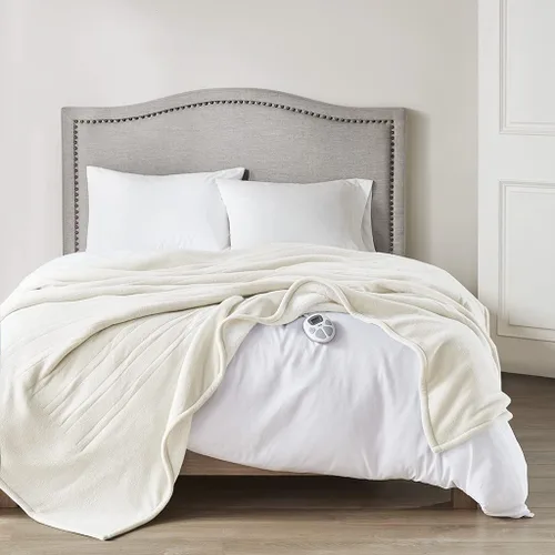 Miniatura 30 de Serta - Manta de vellón sherpa reversible, ultrasuave y tejida, manta térmica, manta eléctrica; cómoda, agradable y abriga y protege del frío