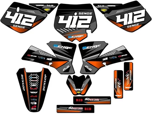 Miniatura 5 de Kit de base gráfica SX 50 Surge Black Senge 2002-2008 compatible con KTM