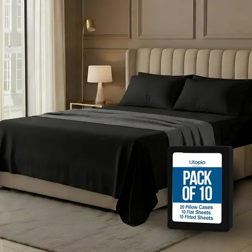 Miniatura 21 de Utopia Bedding Juego de sábanas de tamaño King, paquete a granel de 8 sábanas, microfibra suave cepillada, bolsillos profundos, resistente al