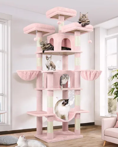 Miniatura 8 de Globlazer Torre grande para gatos de interior, torre para gatos de 80 pulgadas para múltiples gatos adultos, árbol XXL para gatos con poste