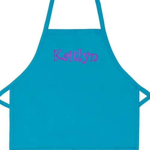 Miniatura 2 de Delantal bordado personalizado hecho en Estados Unidos para niños, niñas, niños, divertido regalo de chef de cocina Turquesa