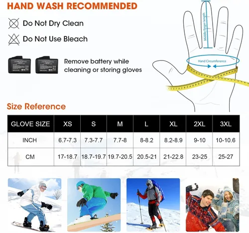 Miniatura 7 de SNOW DEER Guantes térmicos para hombres y mujeres, guantes eléctricos con batería recargable calentados de mano para motocicleta, ciclismo, caza