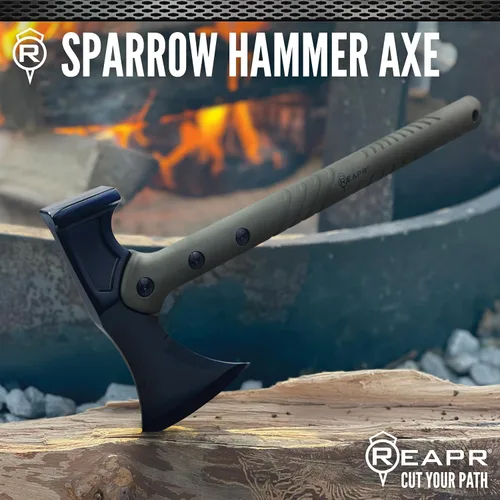 Miniatura 5 de Reapr Hacha de martillo táctico Sparrow – Hacha de supervivencia de 15.25 pulgadas con cabeza de acero inoxidable 2 en 1 para cortar y martillar