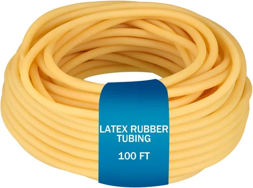 Miniatura 9 de Frienda Tubo de goma de látex de 100 pies, 3/8 de pulgada de diámetro exterior, 1/4 de pulgada de diámetro interior, bandas quirúrgicas para Azul