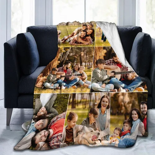 Miniatura 8 de Manta personalizada con fotos, texto, manta personalizada de collage de fotos, manta de franela personalizada, ropa de cama de cumpleaños, Navidad