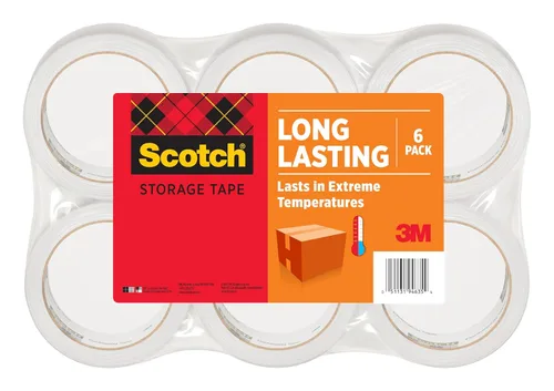 Cinta de embalar de almacenamiento y movimiento de larga duración Scotch, Transparente 6