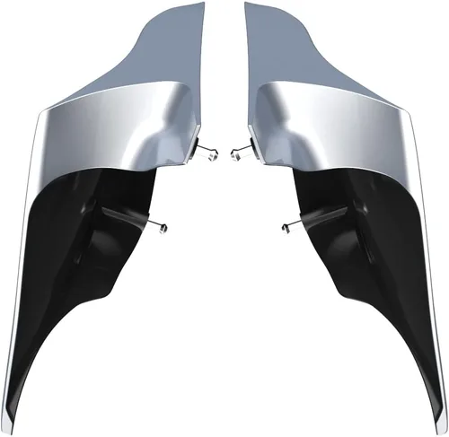 Miniatura 3 de Advanblack Barracuda - Cubiertas laterales estiradas plateadas (brillantes), paneles extendidos para Harley Touring Street Glide Road Glide Electra