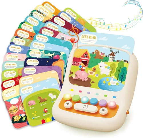 Juguete educativo interactivo para niños con tarjetas flash fonéticas, juguetes de aprendizaje para niños y niñas de 2 a 6 años