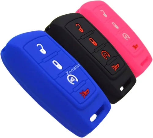 Miniatura 16 de Zorratin Funda protectora de silicona para llavero remoto para Ram 1500 2500 3500 2019 2020 2021 2022 2023 2024 2025 4 botones Negro