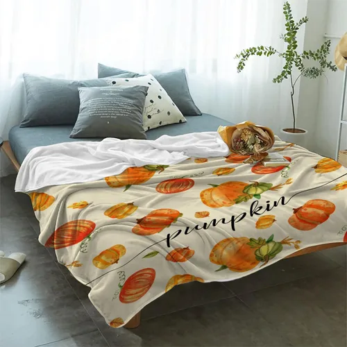 Miniatura 4 de YeeJu Manta decorativa de otoño, tamaño Queen, para Acción de Gracias, cosecha de otoño, lindas calabazas, para cama, sofá, grande, suave, Otoño-01