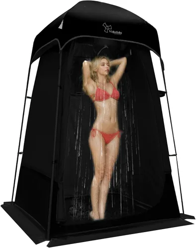 Carpa de Ducha al Aire Libre Cambiador de Privacidad Carpas de Camping Portátiles Negro