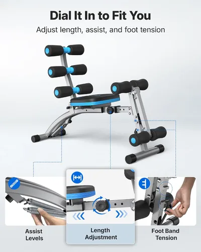Miniatura 4 de MERACH Ab Machine, Adjustable Ab Workout Bench for Home Gym, Multi-Functional Sit Up Exercise Equipment with 300 LBS Weight Capacity, Exercise Chair