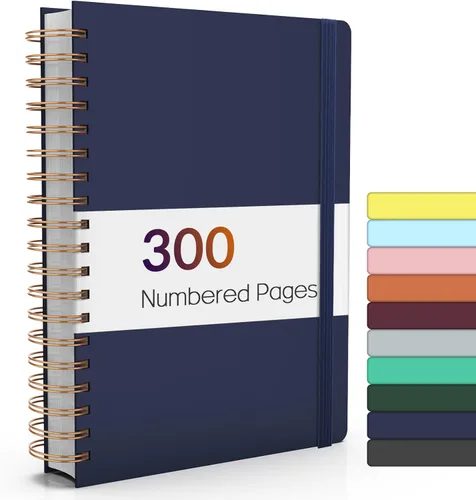 Forvencer Cuaderno Espiral Rayado con 300 Páginas Numeradas, Cuadernos Gruesos B5 Rayados para Escribir con Papel de 100 g/m², Cuadernos de Tapa
