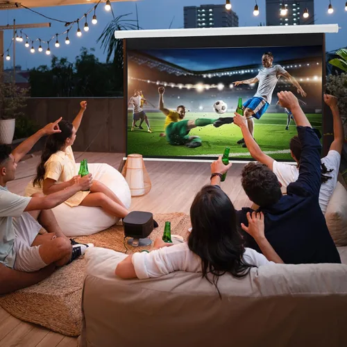 Miniatura 4 de YODOLLA Pantalla de Proyector Motorizada de 72", 16:9, 4K HD Desplegable Retráctil, Pantallas de Proyección Eléctricas Automáticas de Pared y Techo